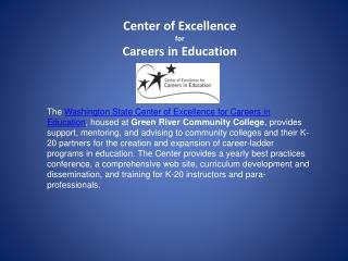 Center of Excellence for Careers in Education