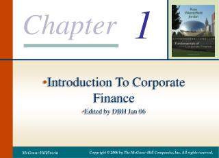 Introduction To Corporate Finance Edited by DBH Jan 06