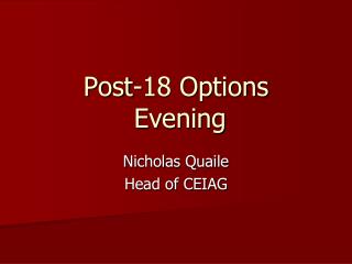 Post-18 Options Evening