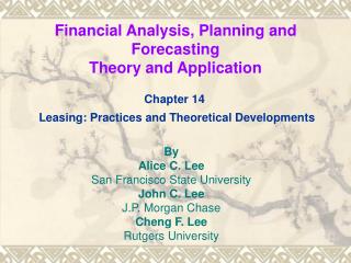 Financial Analysis, Planning and Forecasting Theory and Application