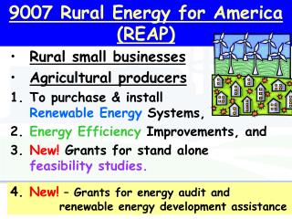 9007 Rural Energy for America (REAP)