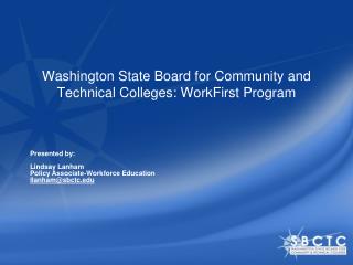 Washington State Board for Community and Technical Colleges: WorkFirst Program