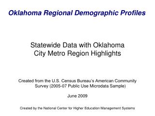 Oklahoma Regional Demographic Profiles