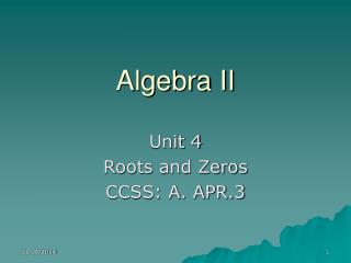 Algebra II