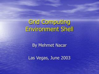 Grid Computing Environment Shell