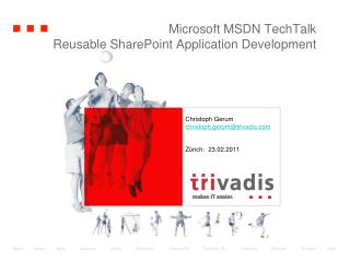 Microsoft MSDN TechTalk Reusable SharePoint Application Development