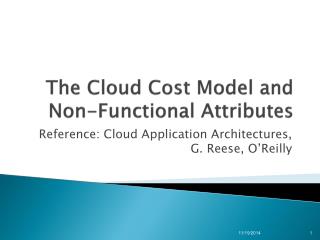 The Cloud Cost Model and Non-Functional A ttributes