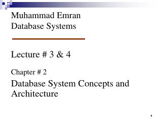 Lecture # 3 &amp; 4