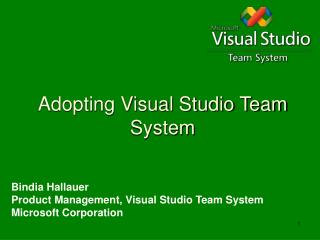 Adopting Visual Studio Team System