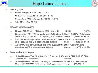 Hepc Linux Cluster