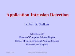 Application Intrusion Detection