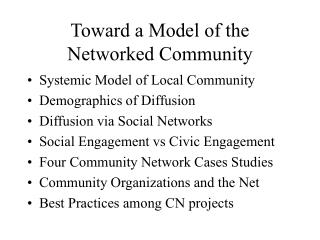 Toward a Model of the Networked Community