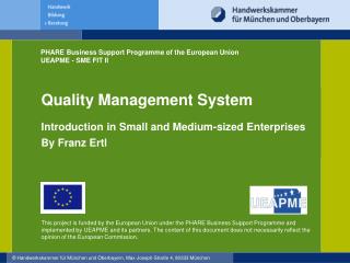 Quality Management System Introduction in Small and Medium-sized Enterprises By Franz Ertl