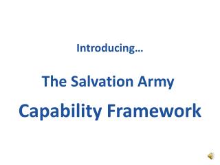 Introducing… The Salvation Army Capability Framework