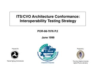 ITS/CVO Architecture Conformance: Interoperability Testing Strategy