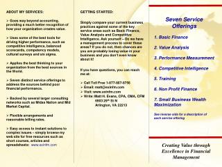 ABOUT MY SERVICES: