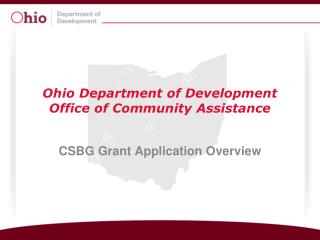 Ohio Department of Development Office of Community Assistance