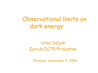 Observational limits on dark energy