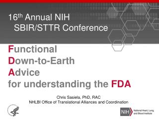 16 th Annual NIH SBIR/STTR Conference