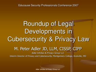 Roundup of Legal Developments in Cubersecurity &amp; Privacy Law