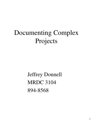 Documenting Complex Projects