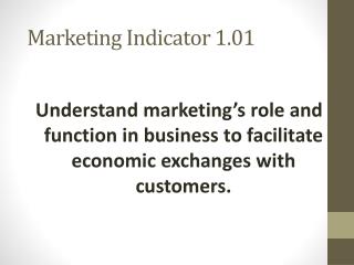 Marketing Indicator 1.01