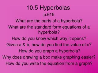10.5 Hyperbolas