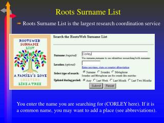 Roots Surname List