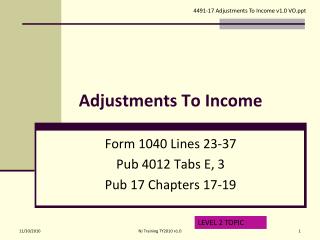 Adjustments To Income