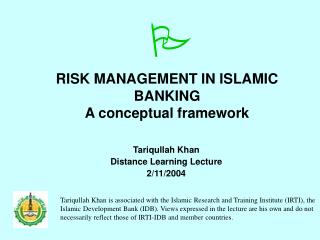 RISK MANAGEMENT IN ISLAMIC BANKING A conceptual framework