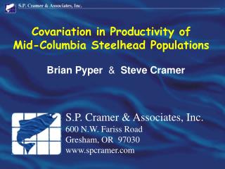 Covariation in Productivity of Mid-Columbia Steelhead Populations