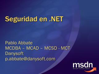 Seguridad en .NET