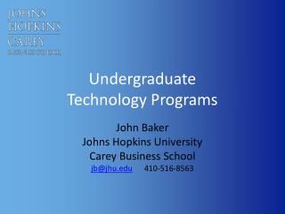 Undergraduate Technology Programs