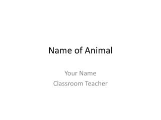 Name of Animal