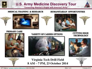 U.S. Army Medicine Discovery Tour “Connecting America’s People with America’s Army”