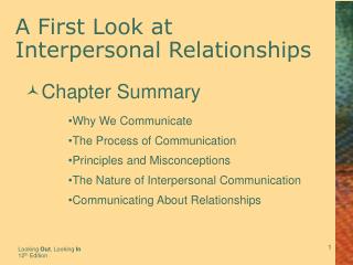 A First Look at Interpersonal Relationships