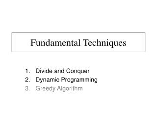 Fundamental Techniques