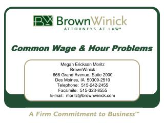 Common Wage &amp; Hour Problems