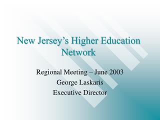 New Jersey’s Higher Education Network