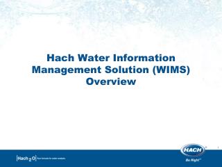 Hach Water Information Management Solution (WIMS) Overview