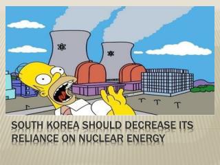 South Korea should decrease its reliance on nuclear energy
