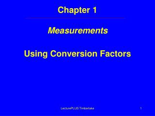 Chapter 1 Measurements