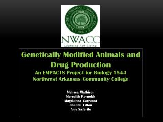 Genetically Modified Animals and Drug Production An EMPACTS Project for Biology 1544