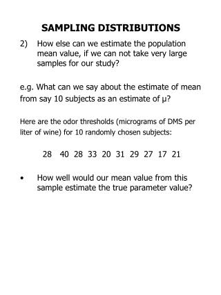 SAMPLING DISTRIBUTIONS