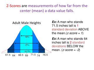 Z-Scores are measurements of how far from the center (mean) a data value falls.