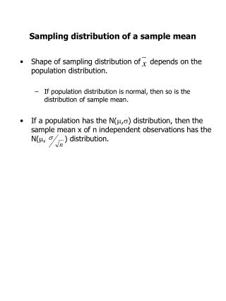 Sampling distribution of a sample mean