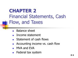 CHAPTER 2 Financial Statements, Cash Flow, and Taxes