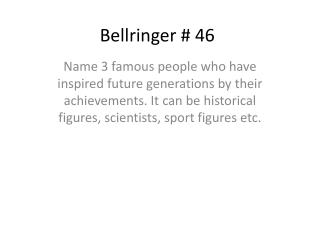 Bellringer # 46