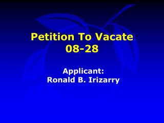 Petition To Vacate 08-28