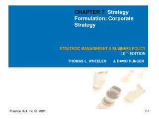 STRATEGIC MANAGEMENT &amp; BUSINESS POLICY 10 TH EDITION